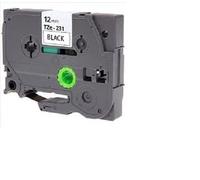 12mm Width Laminated Label Tape for Brother P-Touch PT-1000. Black ON White. 8m in Length. TZe-231. See Description for List of Compatible Printers. TZ-231