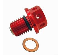 12mm x 1.5 Thread Oil Drain Bolt Magnetic for capture 12mm x(Red) | Precise 12mm x 1.5 thread, CNC machined accuracy, ensures tight seal, stops oil leaks, fits models