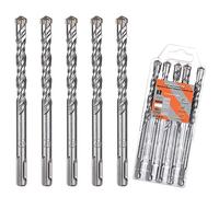 12mm x 160mm SDS Plus Rotary Hammer Drill Bits, 5Pcs SDS Masonry Drill Bits | SDS Plus Shank, 4-Cutter Tungsten Carbide Tip, Cross Drill Bits for Wall Stone Concrete Brick Cement Granite Marble Masonry