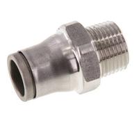 12mm x 3/8'' NPT Push-in Fitting with Male Threads Stainless Steel FKM