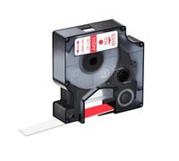 12mm X 7m 0. 47" Label Tape Black On White Compatible With 1/2" Label Printers Like 45013 45010 45015 45016 Models Works With LabelManager LabelPoint Devices(Red on White)