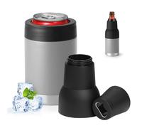 12oz 14oz 16oz 3-in-1 Vacuum Double Wall Wide Mouth Can Cooler with Extended lid & Bottle Opener,Stainless Steel CanCooler Insulated,Keep Cold Drink Beer Cooler for Cans