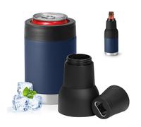 12oz 14oz 16oz 3-in-1 Vacuum Double Wall Wide Mouth Can Cooler with Extended lid & Bottle Opener,Stainless Steel CanCooler Insulated,Keep Cold Drink Beer Cooler for Cans