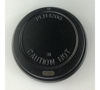 12oz /16oz (90mm) SIP THROUGH PET Plastic Coffee Cup Lids for Paper Coffee Cups - BLACK or WHITE available! (BLACK, 50)