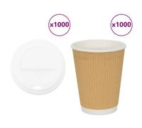 (12oz/300ml) vidaXL Paper Coffee Cups with Lids 1000 pcs 4oz 100ml paper cup