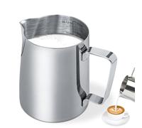 12oz/350ml Milk Jug Stainless Steel Milk Frothing Jug for Coffee Machine, Barista Coffee Jug Metal Milk Frothing Pitcher Jug Cup with Measurement Mark for Cappuccino, Espresso, Latte, Cream & Milk Jug