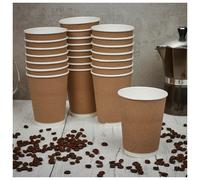 URBNLIVING Double Wall Disposable Hot Drink Cups - Ideal for Coffee Hot Chocolate Tea - Hot Coffee Tea Drinking Cup 50-500 x 8/12/16 Oz