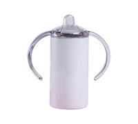 12oz Baby Sippy Tumbler Solid Colors Double Wall Vacuum Insulated Nonslip Bottom Stainless Steel Tumbler Khc588 (White, One Size)