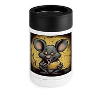 12oz Can Cooler,Rat Eats A Piece of Cheese Printed Insulated Stainless Steel Portable Beer Can Cooler for Soda Coke Juice Etc