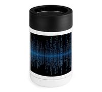 12oz Can Cooler,The Blue Binary Matrix Printed Insulated Stainless Steel Portable Beer Can Cooler for Soda Coke Juice Etc