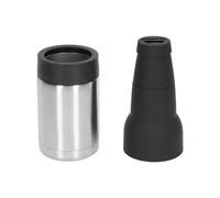 12oz Can Cooler with Double Wall Construction and Built - in Bottle Opener - Keeps Drinks Cold Hours (Steel Color)
