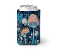 12OZ Can Cup Sleeve,Reusable Elastic PVC Composites Cold Hot Drink Sleeve,Abstract Botanical Paintingprinted Insulated Can Sleeves for Beer