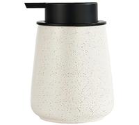 12Oz Ceramic Liquid Soap Dispenser - Modern Lotion Hand Soap Dispenser with Easy-to-Press Black Pump, Reusable and Refillable Dish Soap Dispenser for Bathroom & Kitchen, Speckled Matte Beige