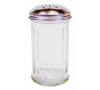 12oz Dredger Shaker Glass / Steel for Sugar Flour Cappuccino Chocolate