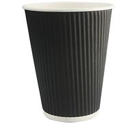 12oz Go-Pak Black Ripple Disposable Hot Beverages Takeaway Coffee Cups (500 Cups)