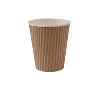 12oz Insulated Brown Kraft Ripple Coffee Cups x 50pcs