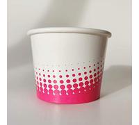 12oz White Pink Printed Paper Ice Cream Dessert Container Cups Tubs - Pack of 500