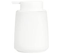 12Oz White Soap Dispenser - Modern Ceramic Lotion Hand Soap Dispenser with Easy-to-Press White Pump, Reusable and Refillable Liquid Dish Soap Dispensers for Bathroom, Kitchen (Rubber Paint)