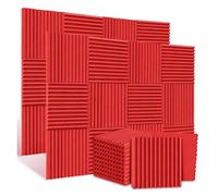12Pack 30x30cm Acoustic Foam Soundproofing Studio KTV Sound Absorbing Panels Sponge Pad Isolation Wall 2.5/5cm Thick(Red,5cm)