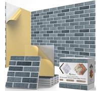 12Pack Acoustic Panels, Self-Adhesive 3D Brick Pattern Sound Proof Panels for Walls, Decorative Sound Dampening Wall Panels for Recording Studios, Offices, Home, 12"×12"×0.4", Lime Black