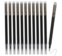 12Pack Black Ink Erasable Pen Refills for Pilot Frixion 0.5mm Stainless Steel Tip Gel Pen Refills Smooth Writing Large Capacity Rollerball Refill Replacement for Office School Home Stationery Supplies