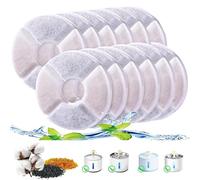12Pack Cat Water Fountain Filters 12.6cm/5in Triple Action Replacement Cartridges with Activated Carbon Resin Coconut Shell Cotton for 2-2.5L Pet Water Dispensers for Cats Dogs Drinking