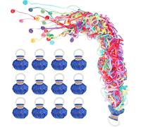 12pack colorful No Mess Confetti Poppers,Graduation Streamer Poppers,Hand Throw Party Poppers,Magic Paper Cracker for Easter Celebration Birthday,Engagement,School Party,Wedding Send Off party Favors