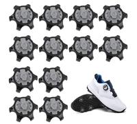12Pack Cricket Spikes, Outdoor Soft Rubber Studs Replacement Cleats Spikes Pins for Golf Player Lover (Black)