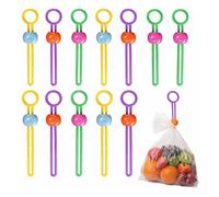 12pack Food Sealer Set, Detachable Grip Stick Bag Sealers, Reusable Elastic Cord Organiser for Sealing Food Bags and Organising Cables