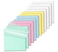 12Pack Glitter Sticky Notes 3x3 Inch Transparent Sticky Notes for Office School Supplies (600 Sheets)