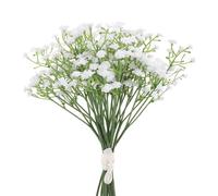 12Pack Gypsophila Artificial Fake Silk Plants Babies Breath Flowers Fake Gypsophila Babys Breath Real Touch Faux Flowers Wedding Party Decoration Real Touch Flowers for Wedding Home DIY (White)