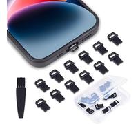 12PACK Lightning Anti Dust Plug with Easy-Grip Tab Compatible with iPhone 14,14 Pro Max,iPhone 13,13 Pro Max,12,11,11 Pro,X,XS,XR,8,7,iPhone Charging Port Plug Dust Cover Caps