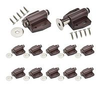 12Pack Magnetic Touch Push to Open Door Latch for Heavy Duty Door Push Release Latch Kitchen Drawer Push Catch Pop Out Latch Kitchen Closet Door Closing (Brown)