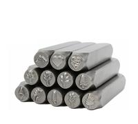12PACK Metal Stamp for Pottery,Floral Pattern Metal Stamping Set, 6MM Star Shaped Metal Punches Stamps Practical Stamping Tool Carbon Steel Tools for Jewelry and Leather Crafting
