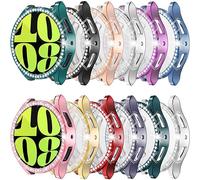 [12Pack] RICHONE Bling Screen Protector Case Compatible with Samsung Galaxy Watch 6 40mm, HD Full Protection Flexible TPU Bumper Anti Scratch Watch Cover Face for Women (SM-R930 40MM)