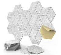 12Pack Self-adhesive Sound Proof Foam Y-Lined Design To Absorb Noise Eliminate Echoes for Home Office(Y-Cut Hexagon Grey)