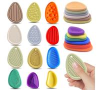 12Pack-Sensory Fidget Toys, Textures Worry Stones for Kids with Autism, Quiet Small Fidgets for Classroom Prizes Anxiety Relief Toys for Kids Calming