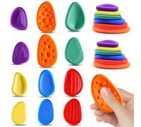 12Pack-Sensory Fidget Toys, Textures Worry Stones for Kids with Autism, Quiet Small Fidgets for Classroom Prizes Anxiety Relief Toys for Kids Calming