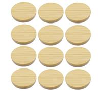 12pack Silicone-Sealed Wooden Candle Cup Lids Compatible With Cheesecake Jars Reusable Glass Storage Jar Lids