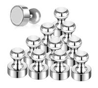 12Pack Strong Magnets for Whiteboard Magnetic Push Pin Silver Office Magnets Fridge Magnets