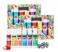 12Pack Tinted Lip Balm Set,Fruit Flavor Natural Lip Balm,Chapstick Sticks for Dry Cracked Lips Repair,All-Day Moisturizing Natural Lips Sticks LipCare Multipack