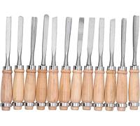12Packs Wood Turning Chisels Wood Grooves Parting Tools Set Carving Accessories 8in