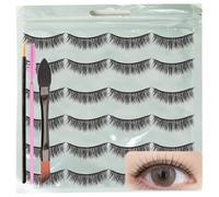 12Pairs Luxury 5D Natural False Eyelashes Kit with Various Eyelashes Brushes,Faux Mink Eye Lashes,Natural Look Fluffy Fake Eyelashes,Perfect for Eyes Makeup During Travel and Outdoors