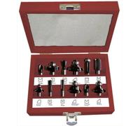 12Pc 3-Flute Router Bit Set 42mm Shank 8mm Shaft Wood Case