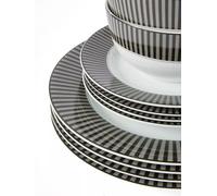 12pc Belmont Black Stripe Dinner Set