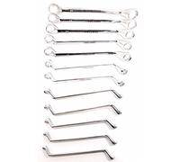 12pc Bi-Hexagonal Swan Neck Ring Spanner Garage Workshop Tool Set 6-32mm SP024