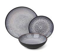 12Pc Blue & Purple Reactive Glaze Dinner Set