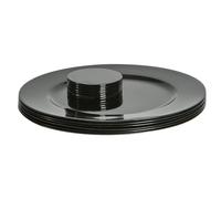 Argon Tableware Metallic Charger Plates & Coasters Set - Black - 12pc - 33cm - Metallic Finish Reusable Dining Table Setting Plates Drink Placemats for Christmas, Celebrations, Restaurant Decor