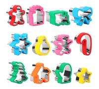 12PC Christmas Cookie Cutters with Protective Covers, Stainless Steel Bread Cutters Biscuit Cutters Sandwich Cutters with Snowflake, Gingerbread Man, House, Bear, Train