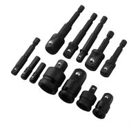 12pc Drill Extension Bar Set 2 3 4 Inch Hex Shank | Includes 1/4, 3/8, 1/2 inch drives, extends reach, fits for impact for guns, for versatile conversion, for durable build